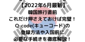 【2022年6月最新】韓国旅行直前これだけ押さえておけば完璧！Q-code(キューコード)の登録方法や入国前に必要な手続きを徹底解説！