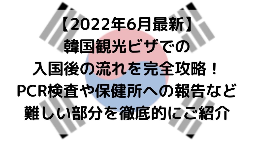 【2022年6月最新】韓国観光ビザでの入国後の流れを完全攻略！PCR検査や保健所への報告など難しい部分を徹底的にご紹介